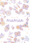 Fleurs et papillons pour une maman chérie
